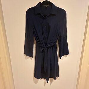 Navy Blue Button-Up Dress